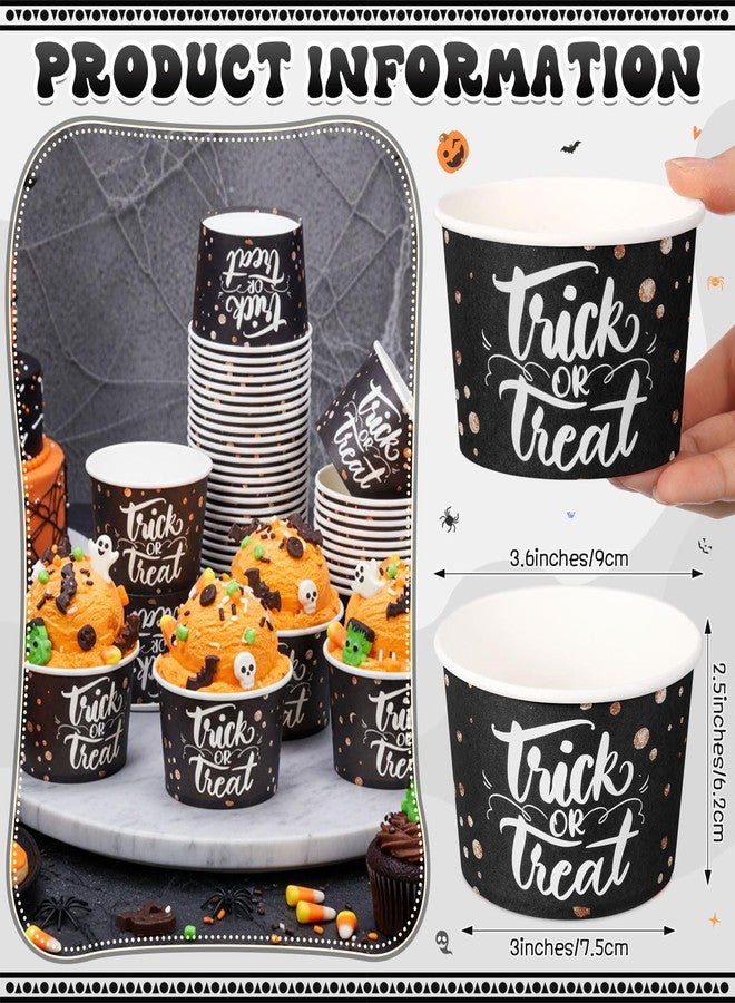 Potchen 50 Pack 9 oz Halloween Disposable Paper Cups Trick or Treat Disposable Soup Bowls Paper Snack Cups Halloween Party Supplies for Dessert Hot or Cold Food - Image 4